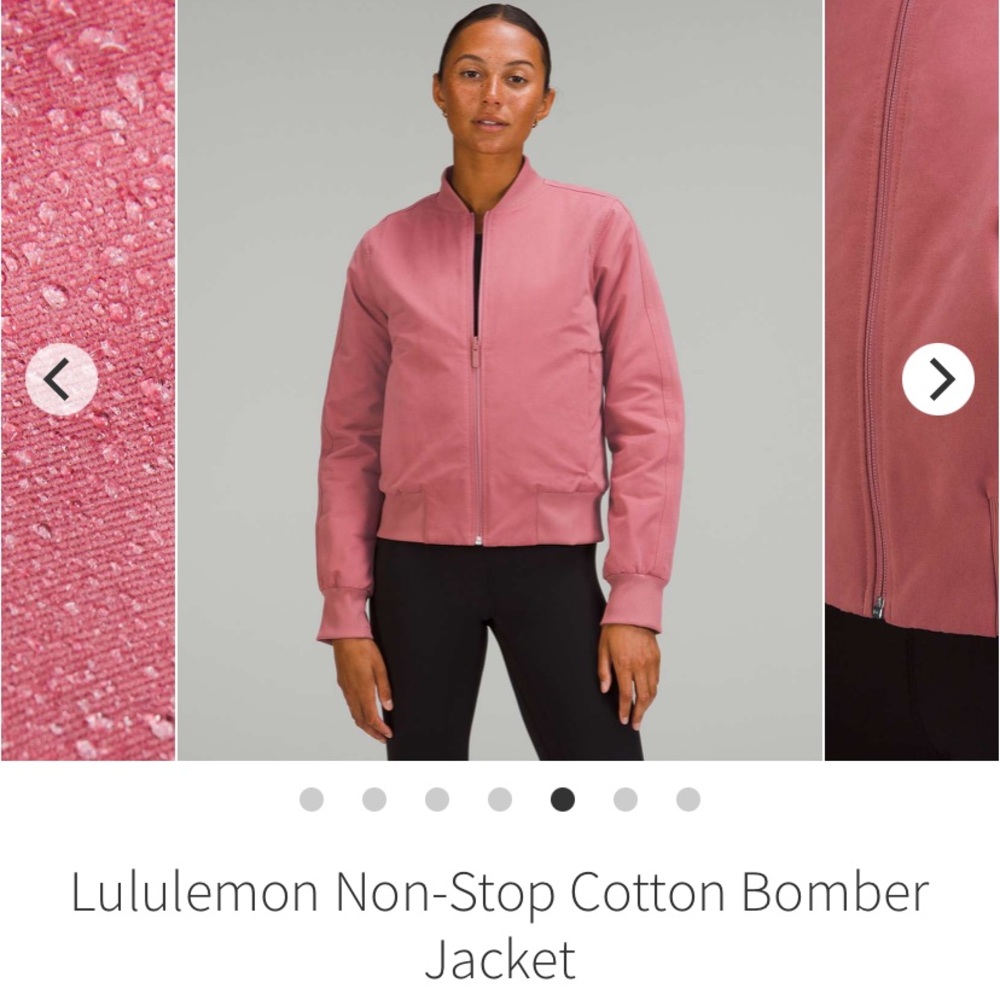 Lululemon NWT Cotton Bomber Jacket Pink
